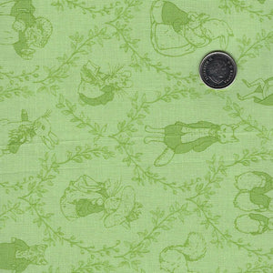 Peter Rabbit and Friends by Beatrix Potter for Riley Blake Designs - Fern Tone on Tone Toile