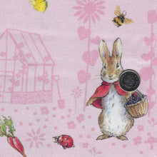 Load image into Gallery viewer, Peter Rabbit and Friends by Beatrix Potter for Rile Blake Designs - Border Print Background Pink
