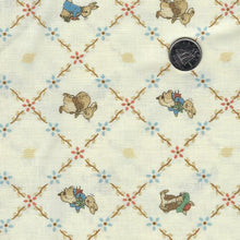 Load image into Gallery viewer, Peter Rabbit and Benjamin Bunny by Beatrix Potter for Riley Blake Designs - Background Cream Lattice
