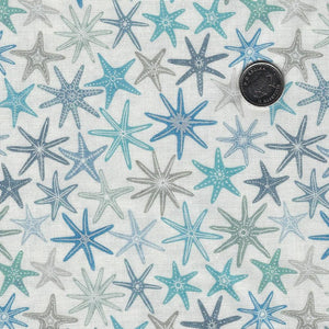 Ocean Pearls par Lewis and Irene - Background Cream Starfish