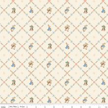 Load image into Gallery viewer, Peter Rabbit and Benjamin Bunny by Beatrix Potter for Riley Blake Designs - Background Cream Lattice

