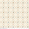 Peter Rabbit and Benjamin Bunny by Beatrix Potter for Riley Blake Designs - Background Cream Lattice