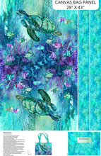 Load image into Gallery viewer, Coral Reef by Deborah Edwards and Melanie Samra for Northcott - Background Turquoise Panel Bag
