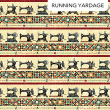 Load image into Gallery viewer, Stonehenge Stitchin&#39; by Deborah Edwards for Northcott - Border Print Background Beige
