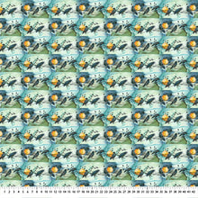 Load image into Gallery viewer, Raven's Call by Deborah Edwards and Melanie Samra for Northcott - Background Teal Border Stripe
