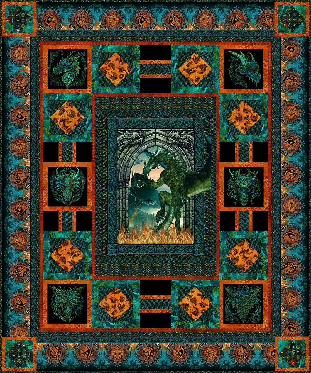 Quilt Kit - Dragons - Emerald Reign by  In The Beginning Fabrics