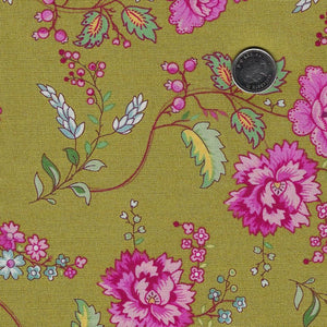 Future Heirlooms by EQP Textiles - Background Apple Green Bouquet