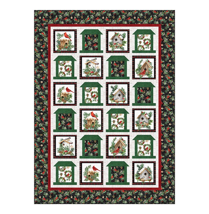 Quilt Kit - Bird Feeders and Cardinals by ﻿Castilleja Cotton