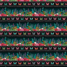 Charger l'image dans la galerie, Wild Garden par Nicole Tamarin pour White Owl Textiles - Border Print Background Black

