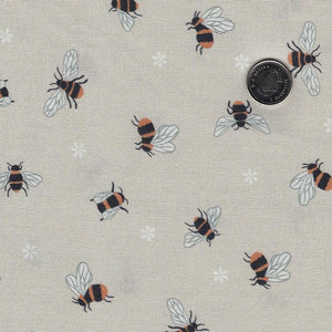 108 Inches Wide Backing - Lewis and Irene - Background Dark Cream Bees