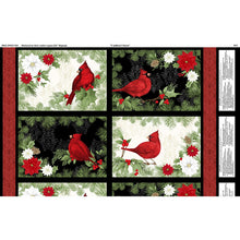 Load image into Gallery viewer, Cardinal Charm by Susan Winget for Wilmington Prints - Background Black Placemat Panel
