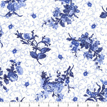 Load image into Gallery viewer, Blue Belle by Maywood Studio - Background White Floral with Scroll
