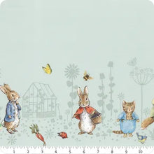 Charger l&#39;image dans la galerie, Peter Rabbit and Friends by Beatrix Potter for Riley Blake Designs - Border Print Background Blue
