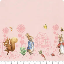 Charger l&#39;image dans la galerie, Peter Rabbit and Friends par Beatrix Potter pour Rile Blake Designs - Border Print Background Pink
