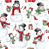 Holly Jolly by EML Studio for Northcott - Background White Snowmen