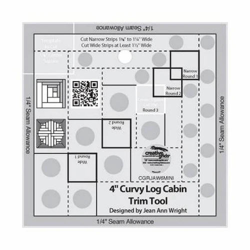 Creative Grids - Non-Slip Curvy Log Cabin Trim Tool - 4 Sizes