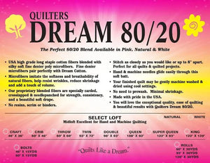 Quilter's Dream  - 80/20 Select Loft Natural - 92 pouces de large