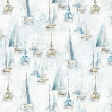 Load image into Gallery viewer, Smooth Sailing by Deborah Edwards for Northcott - Small Sail Boats in White
