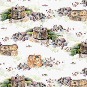 Daily Catch par Tracy Moad pour RJR Fabrics - Background Neutrals Fish Day