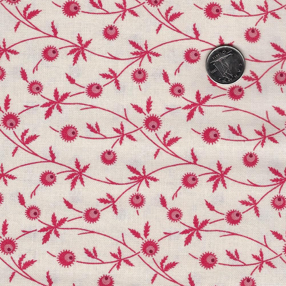Strawberries and Cream by Andover Fabrics - Background Magnolia Cedar