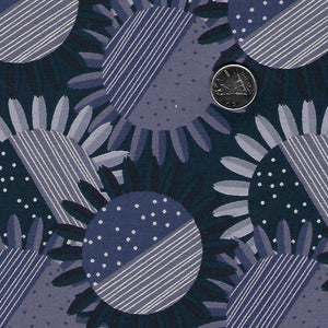 Rosewood by meags & me for Clothworks - Light Navy Sunflowers