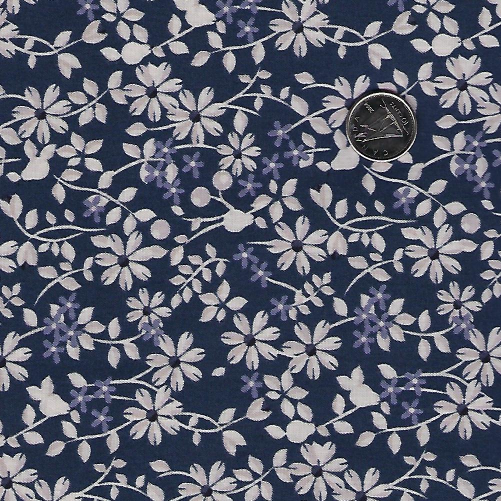 Rosewood by meags & me for Clothworks - Light Navy Vine Floral