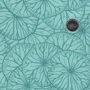 Water Lilies par Michel Design Works pour Northcott - Seafoam Tone on Tone Pad Toile