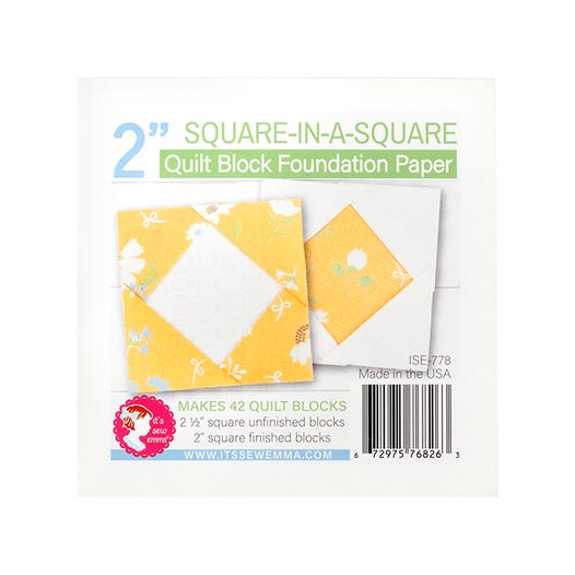 Quilt Block Foundation Paper - Square in a Square - 3 Sizes