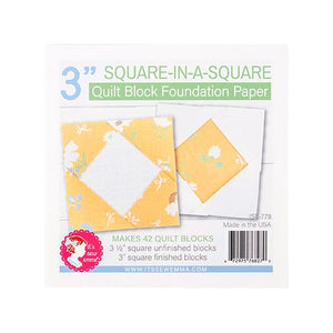 Quilt Block Foundation Paper - Square in a Square - 3 tailles