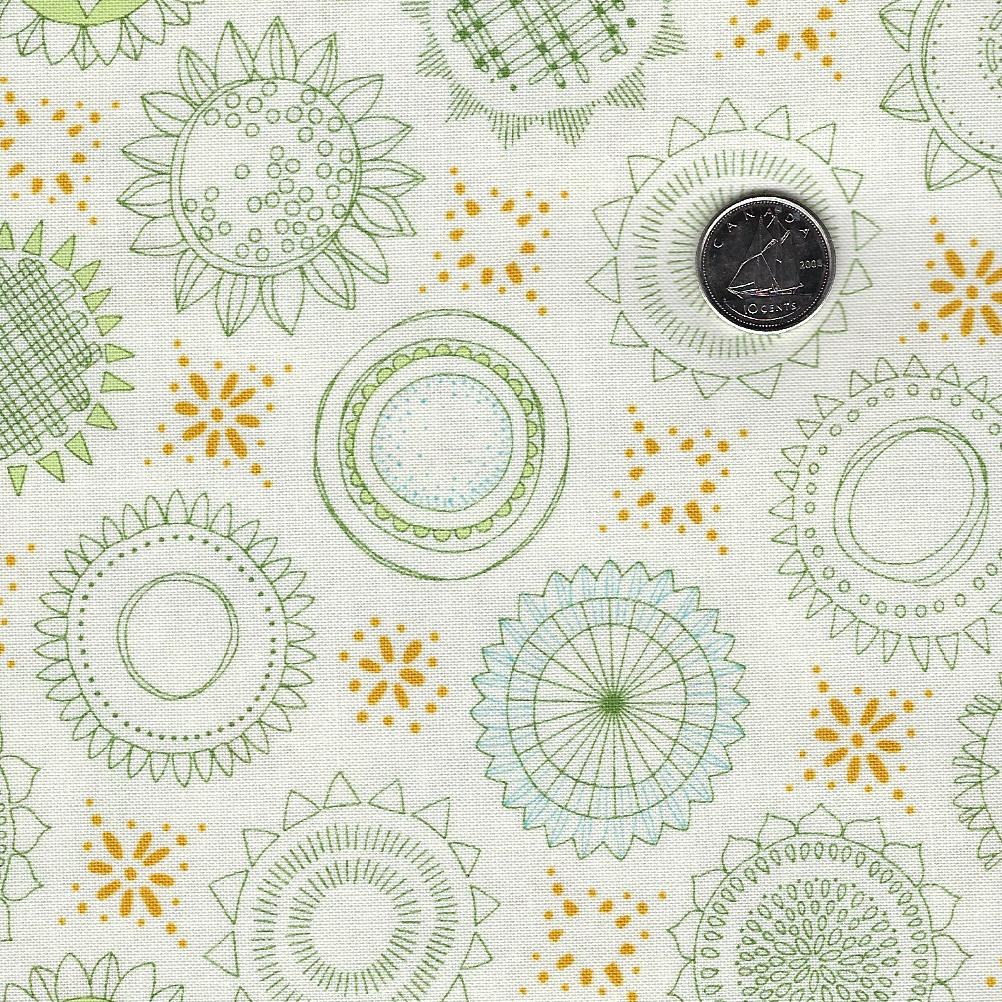 Solana by Robin Pickens for Moda - Background Cream Sunflower Medallions