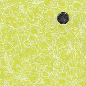 Tulip Tango by Robin Pickens for Moda - Background Chartreuse Butterflies