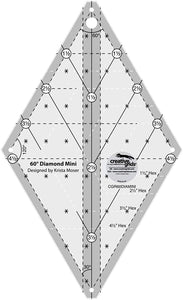 Creative Grids - Règle antidérapante à diamant de 60 degrés - 2 Tailles