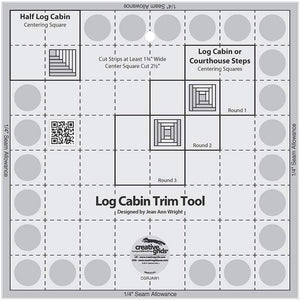 Creative Grids - Règle antidérapante de coupe Log Cabin - 3 Tailles