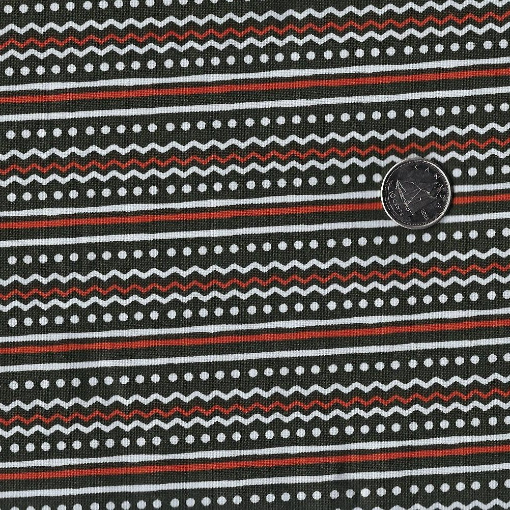 Penguin Paradise par Camelot Fabrics - Background Black Nordic Stripe