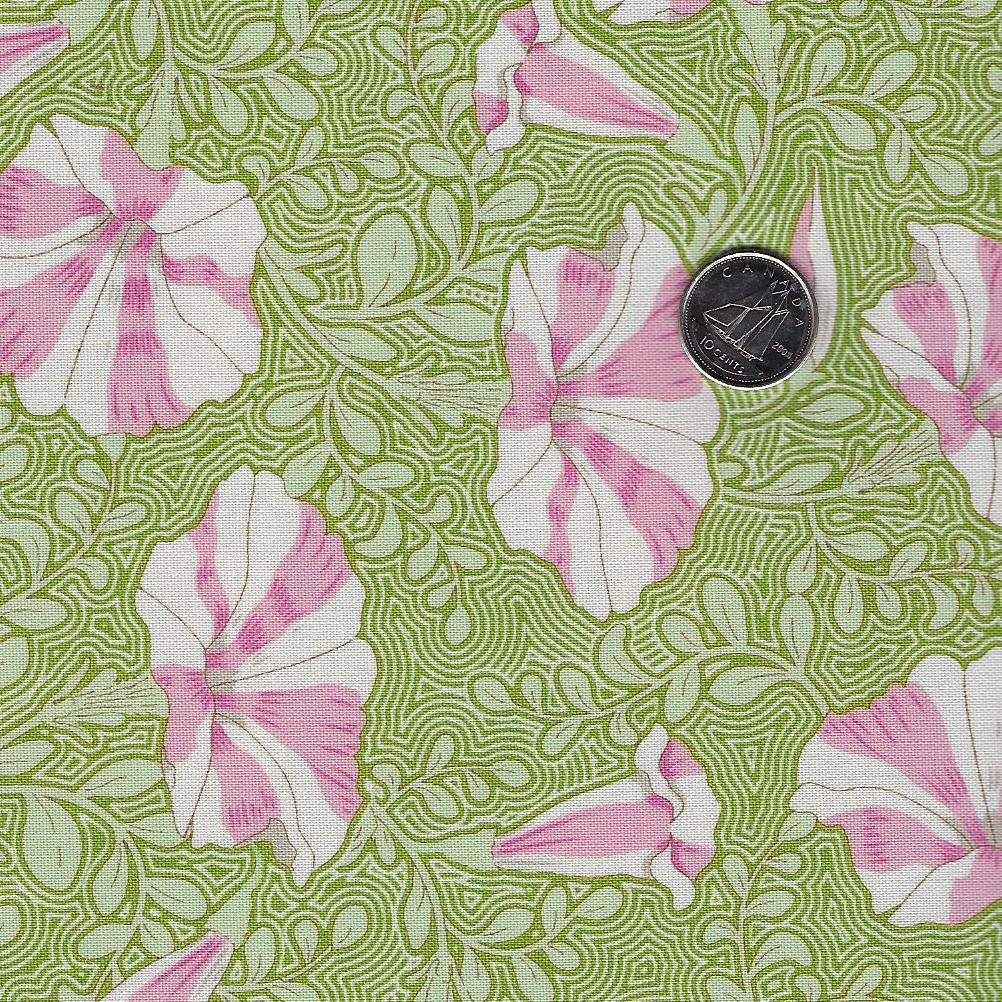 Gardenlife by Tilda Fabrics - Striped Petunia Green