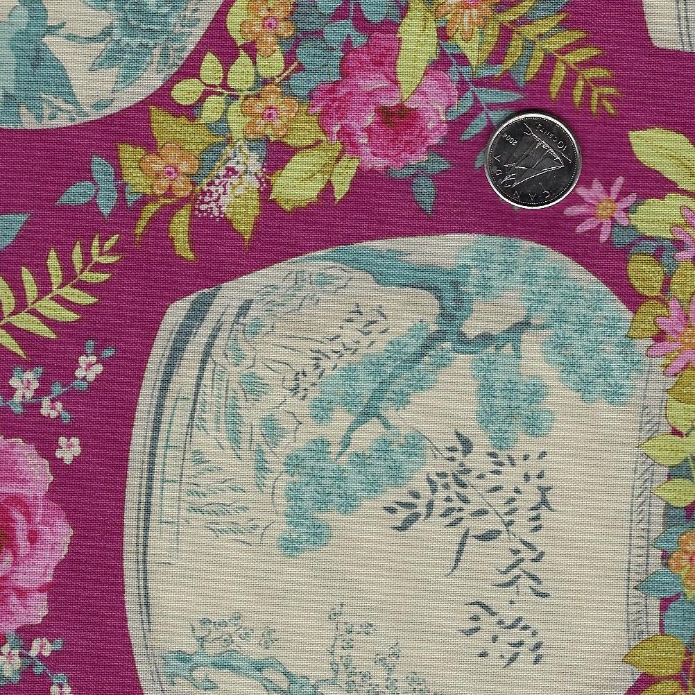 Chic Escape by Tilda Fabrics - Flowervase Maroon