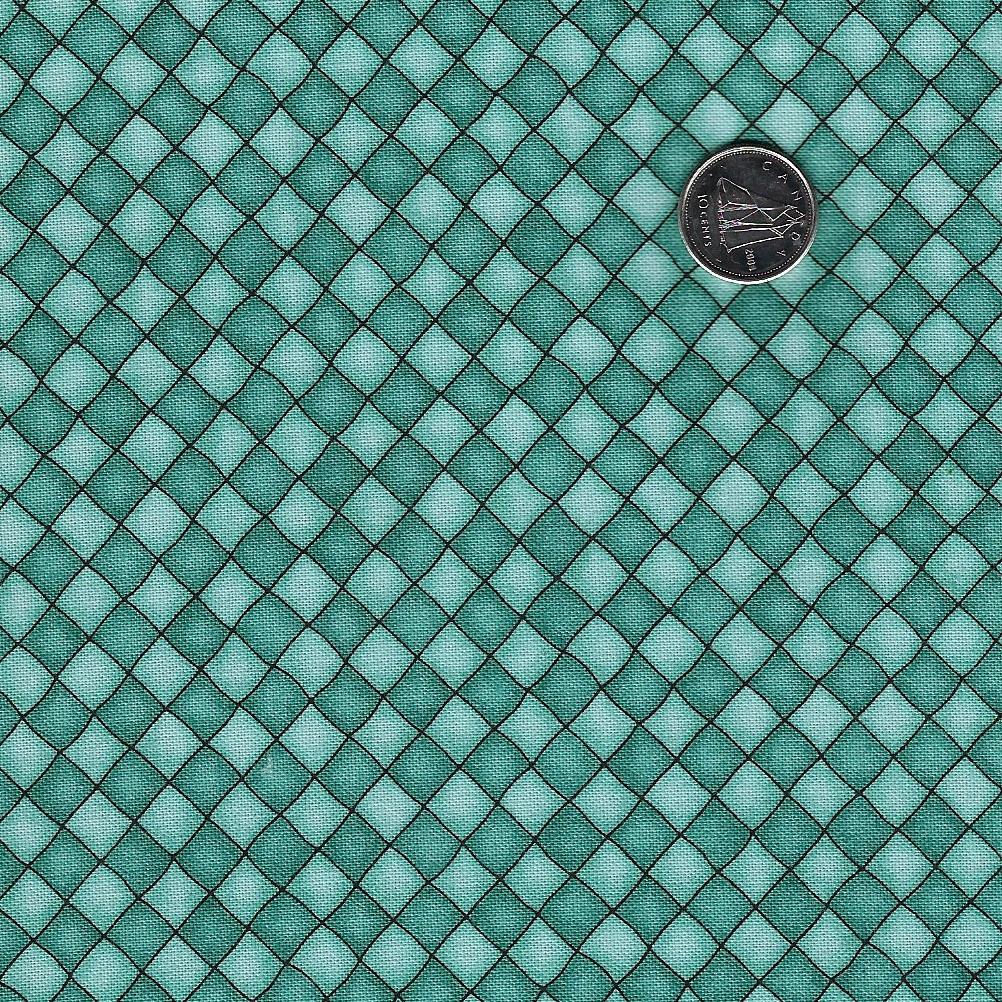 Happiness is Homemade par Kris Lammers pour Maywood Studio - Background Turquoise Checkered