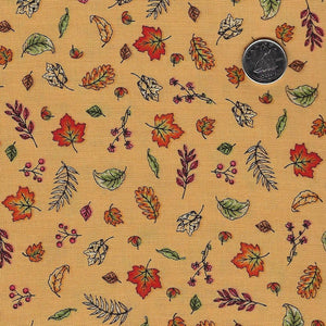 Sweater Weather par Kris Lammers pour Maywood Studio - Background Yellow Blowing Leaves