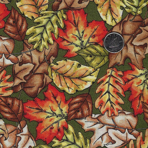 Sweater Weather by Kris Lammers for Maywood Studio - Background Green Leaves