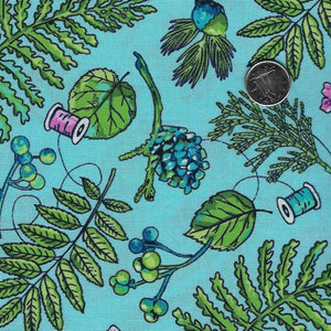 Wild by Brett Lewis for Northcott - Background Turquoise Woodland