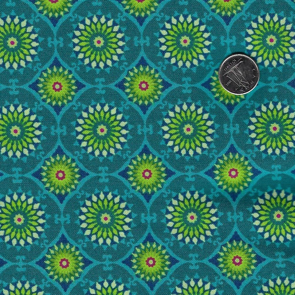 Wild by Brett Lewis for Northcott - Background Turquoise Natural Rhythm