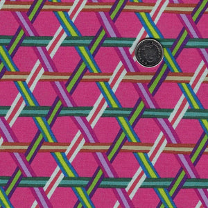 Swatch Book by Kathy Doughty for Figo Fabrics - Background Candy Pink Wicker Weave