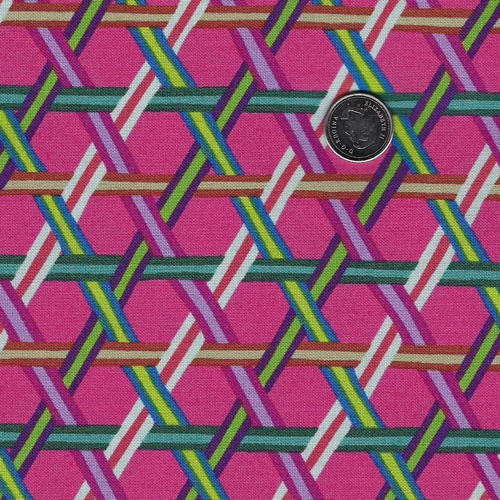 Swatch Book par Kathy Doughty pour Figo Fabrics - Background Candy Pink Wicker Weave