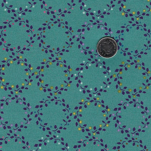 Swatch Book par Kathy Doughty pour Figo Fabrics - Background Turquoise Coronet