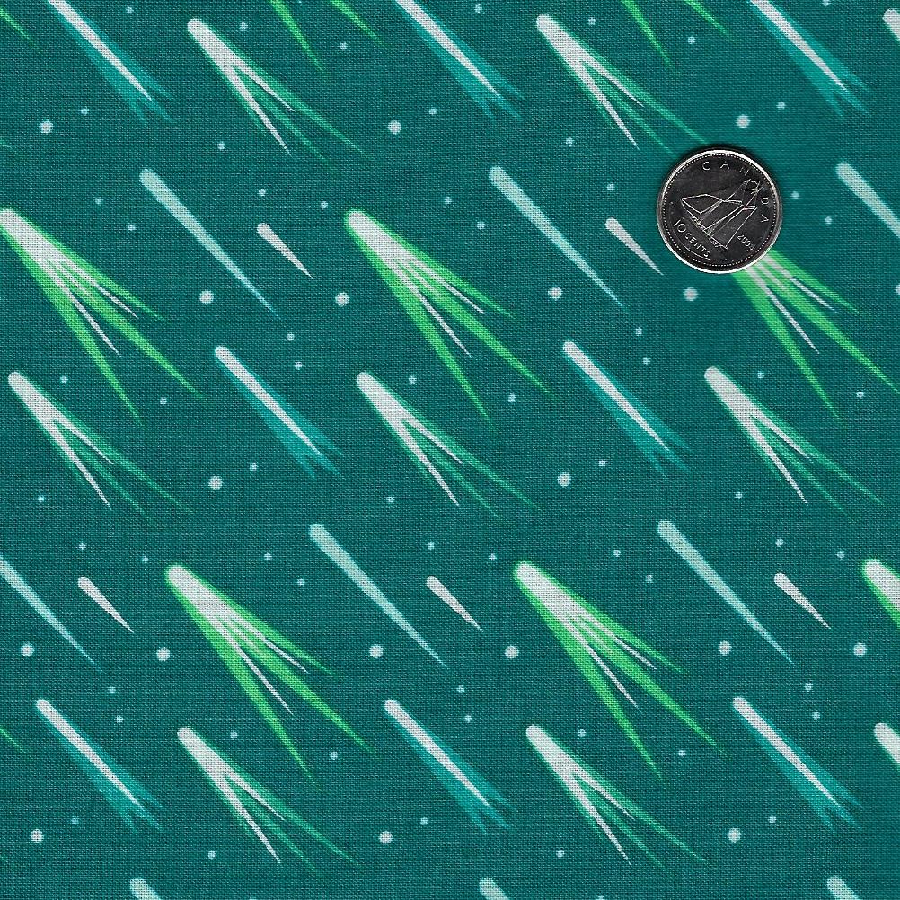 Planetarium by Elizabeth Hartman for Robert Kaufman - Background Jade Shooting Stars
