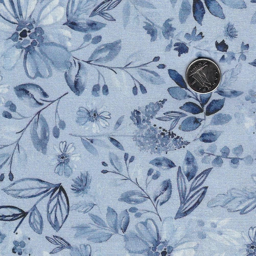 Meant To Bee par Clara Jean Design pour Dear Stella Design - Background Blue Floral Fling