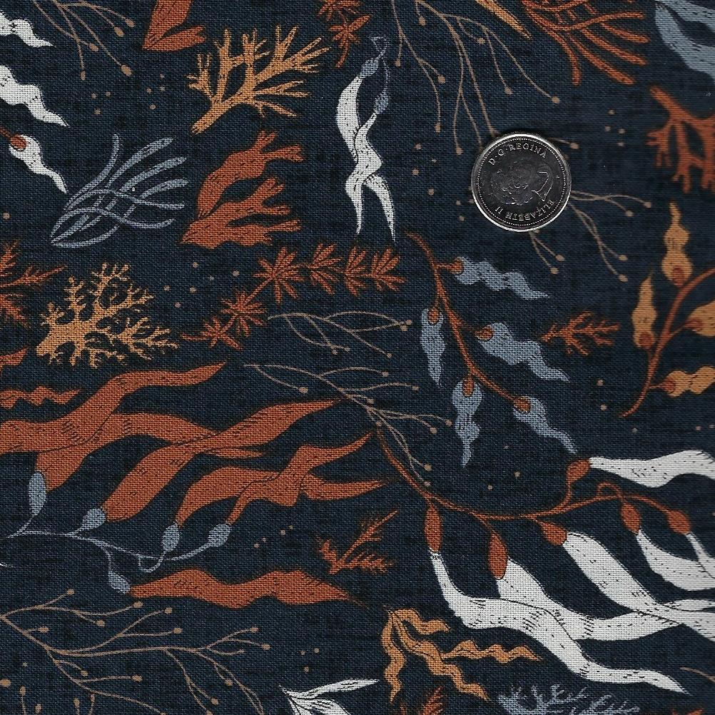 Calm Waters by Bernadett Urbanovics for Figo Fabrics - Background Navy Kelp