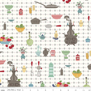 Cook Book par Lori Holt pour Riley Blake Designs - Multi Wallpaper