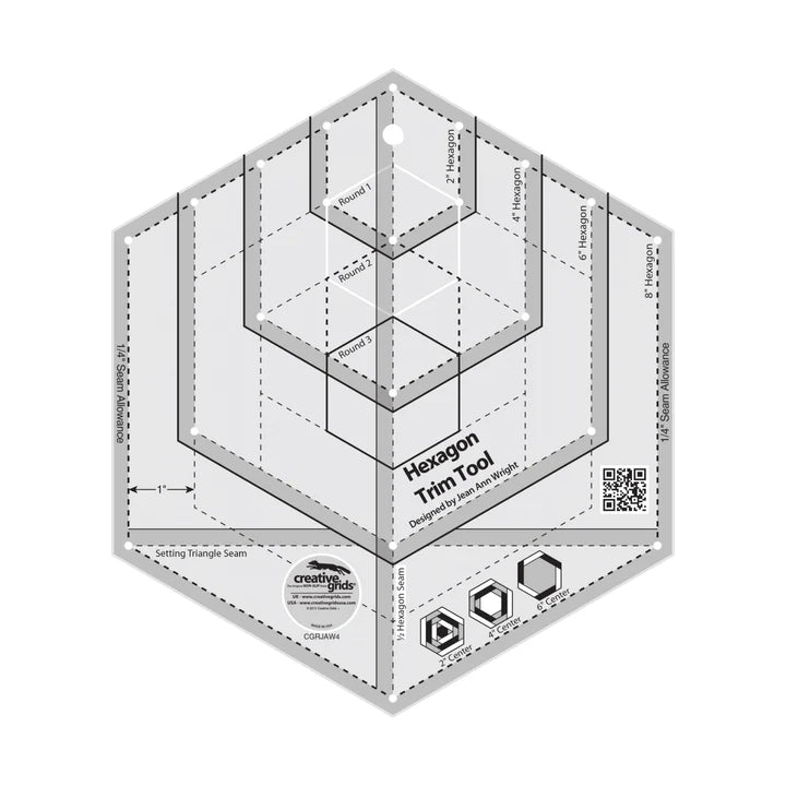 Creative Grids - Règle antidérapante de coupe hexagonale