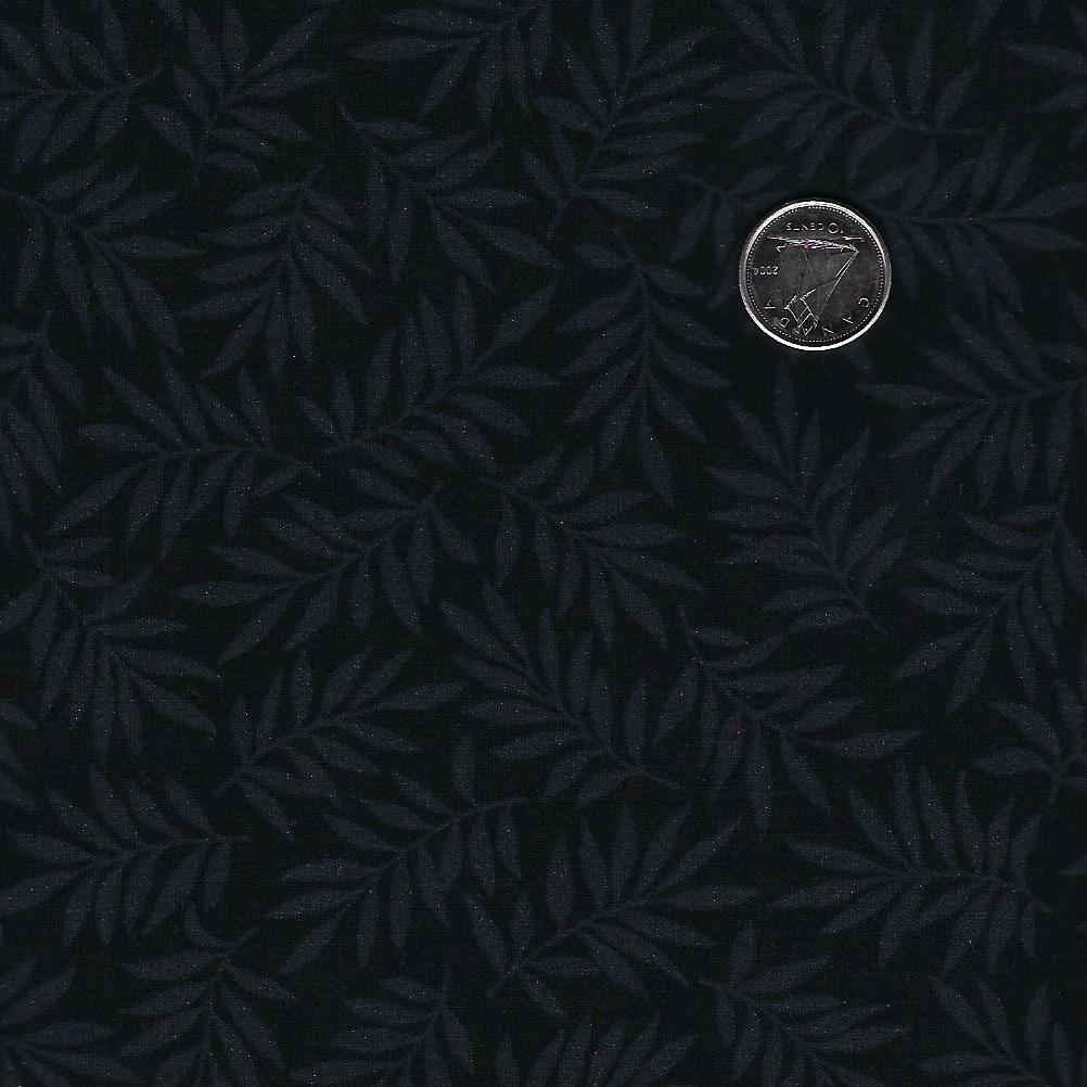 Century Black on Black par Andover Fabrics - Black Tone on Tone Ferns